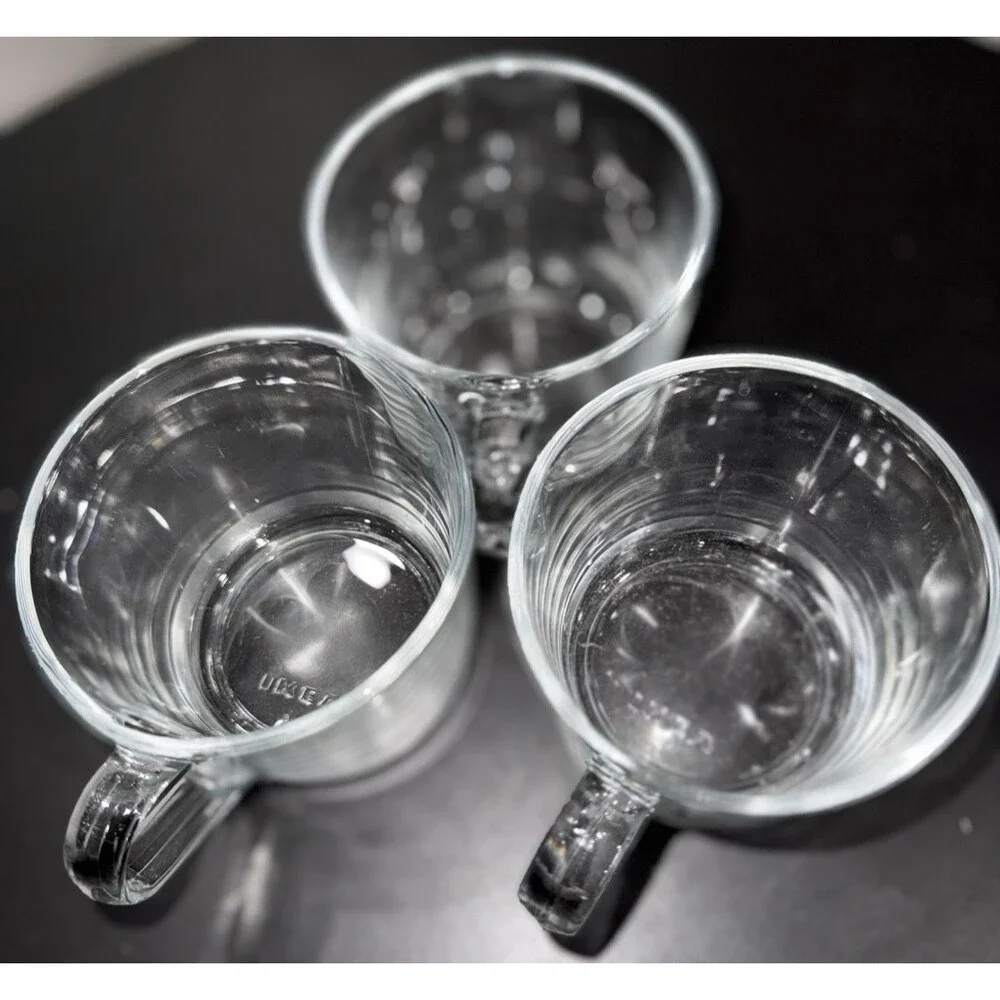 3 Ikea Clear Glass Mug New